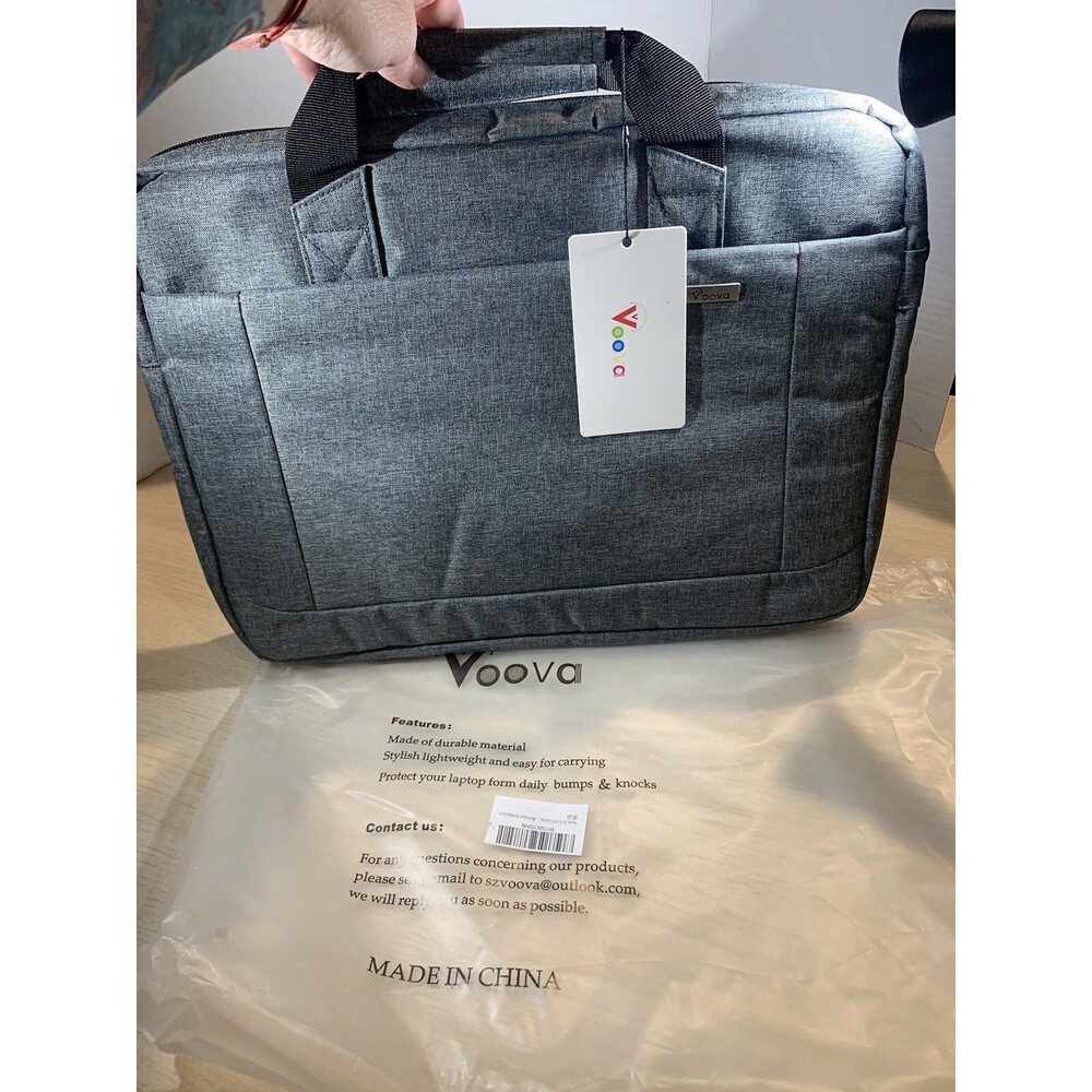 Voova Gray Laptop Bag Case 15.6 Inch Computer Sleeve Messenger Bag New